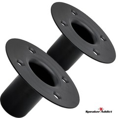 Pair Steel Speaker Pole Mounting Socket Cup Top Hat 1-1/2″ Tripod Stand Black