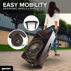 Gemini GSP-L2200PK Bluetooth 2200W 15″ LED Party Lights Speaker Mic Stand Set
