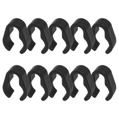 Marvexi 10Pcs Microphone Cable Clip, Durable Plastic Mic Clamps 20mm, Black