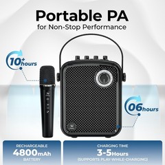 Portable Microphone and Speaker Set, 70W Wireless Voice Amplifi