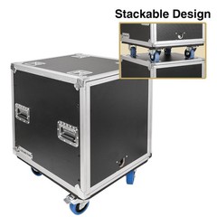 Sound Town 12U Rack Road Case with Slam Door and Adjustable Rack Depth (STPR-12)