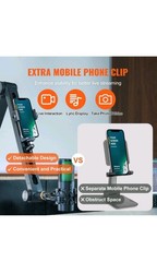 Microphone Boom Arm with Desk Mount 360° Rotatable Adjustable Mic Stand
