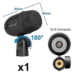 5-Piece Drum Microphone Set with 3 Dynamic Percussion Microphones and 2