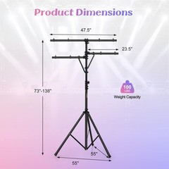 Pro Audio Tripod Lighting Stand w/6.1-11.5 FT Adjustable Height 100 LBS Capacity