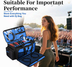 Large Dj Cable Bag with Laptop and Microphone Pocket, Dj Bag for Equipment