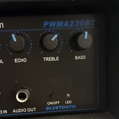Pyle PWMA230BT Portable PA Speaker System Bluetooth Mic Input 8in Black