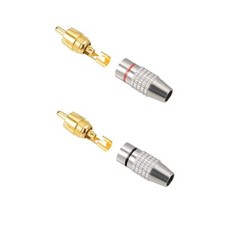 RCA Plug Solderless Gold Audio Video Adapter Cable Connector Connector…