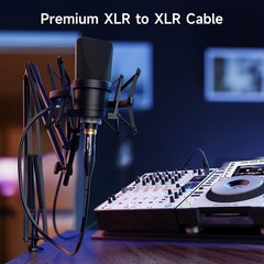 2-Pack Premium XLR to XLR Cables – 6Ft, Male to Female, 21 AWG, OFC