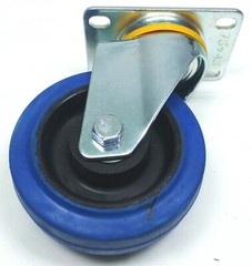Set Of Four 4″ Heavy Duty Swivel Casters, 4″ Blue Rubber Wheels