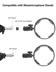 [2026 Upgrade] Microphone Shock Mount for HyperX QuadCast Mount, Black
