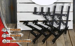 6-PACK Wall Mountable PA Speaker Bracket Stands GRIFFIN | Level Tilt Adjustments