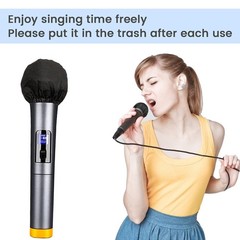 100 Pcs Disposable Microphone Covers Non Woven Mic Windscreen Pop Filter Karaoke