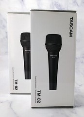 TASCAM TM-82 Dynamic Microphone (2) & TH-02 Studio Headphones