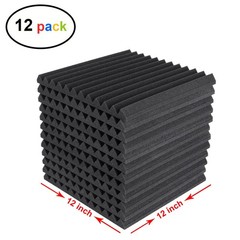 12pcs Acoustic Foam Panel Sound Proof Foam Noise Cancelling for Home Office Wall