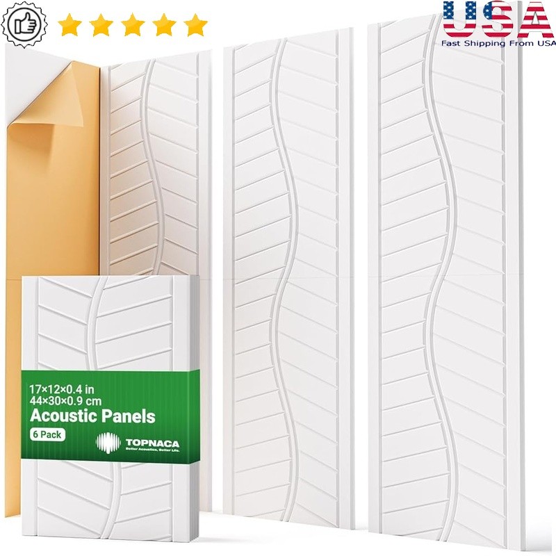 Acoustic Panels Sound Absorbing Wall Decor Peel Stick Home Office Studio New