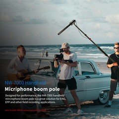 Neewer 98″ Portable Three Sections Stretchable Handheld Microphone Boom Pole