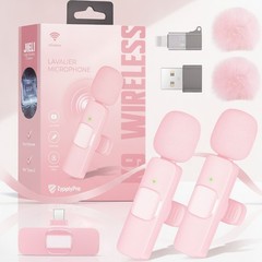 Pink Wireless Lavalier Microphone for iPhone & Android – Mini Clip-On