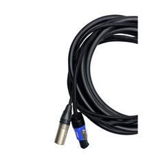 LASE 15 Ft (4.5M) Siamese PowerCon AC & XLR Audio Combo Cable (Powered Speakers)