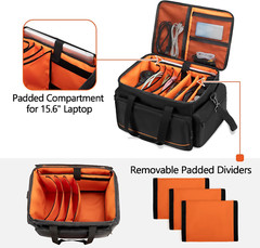 DJ Cable File Bag Adjustable Dividers 15.6“ Laptop Sleeve Travel Musicians Gig
