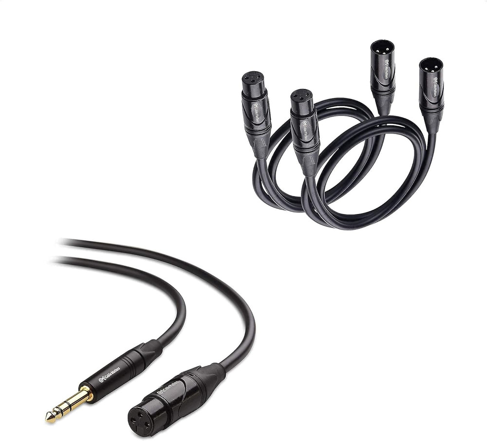 Cable Matters 2-Pack Premium XLR Microphone Cable 3 Feet & 1-Pack 6.35Mm (1/4 In
