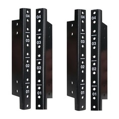 Sound Town 4-pack 4U Steel Rack Rails, Black Powder , with Screws (ST-RR-04UX2)