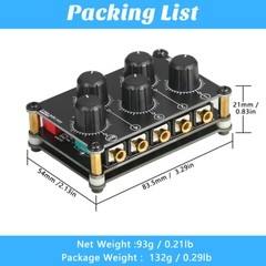 Low Noise 4 Channel 3.5mm Pro Audio Passive Sound Line Mixer Live Studio Console