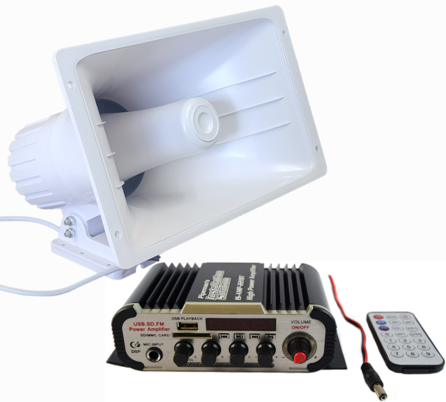 100W Indoor Outdoor PA Power Horn Speaker 80W with HiFi Amplifier w Bluetooth