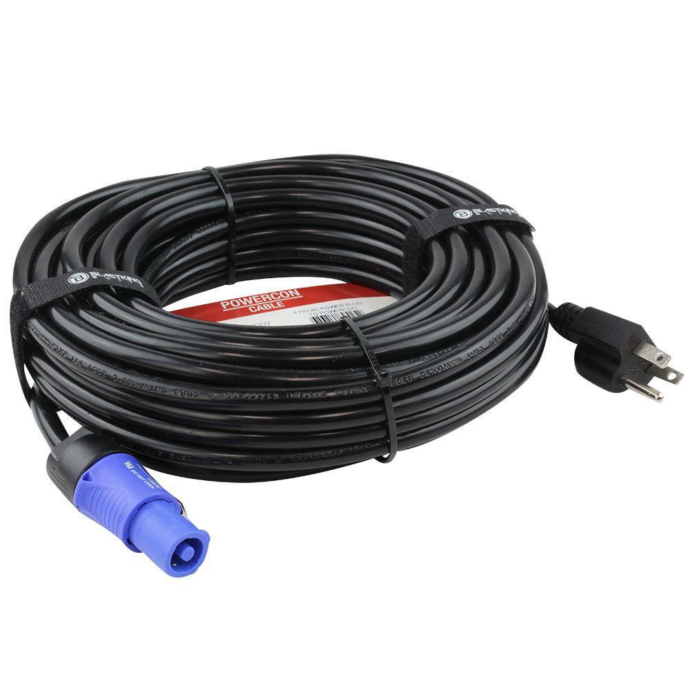 Blastking 3 Pin AC Power Plug to Powercon 50 Ft Heavy Duty Cable – C1PCON-50
