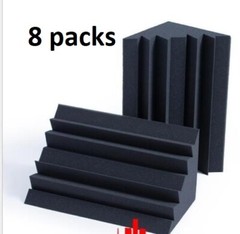 8 PACK 10″x5″x5″ Acoustic Foam Bass Trap Studio Soundproofing Corner Wall