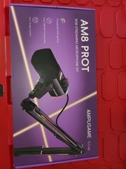 FIFINE AmpliGame AM8PROT Dynamic Microphone Kit with RGB Boom Arm Stand – Black