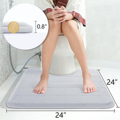 Memory Foam Toilet Bath Mat U-Shaped, Soft and Comfortable, Super Water Absorpti
