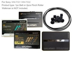 Cassette Tape Recorder Belt & Pinch Roller For Sony Walkman WM-F501 F502 F404