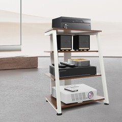 4-Tier AV Media Stand Stereo Stand w/Storage Shelves Media Holder Load 110.23lbs