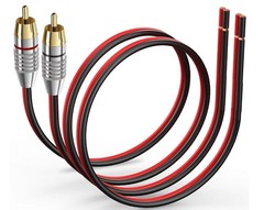 2 Pack Speaker Bare Wire Cables to RCA Plugs Adapter Repair Cord,…