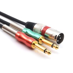 SiYear 6.6FT XLR 3 Pin to Double 6.35mm 1/4″ TS Y Splitter Cable, 6.6Feet, 2M