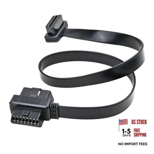 Right Angle OBD II OBD2 16 Pin Splitter Extension Cable – 1x Male & 2X Female