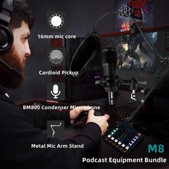 Podcast Equipment Bundle, BM-800 Podcast Microphone Bundle-Voice Changer with…