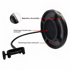 Professional Dual Layer Metal Grill Microphone Filter Anti-Spray Net Sing Audio