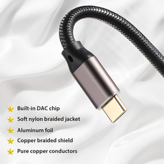 USB Type C to XLR Cable, 6.6 FT USB C to XLR Male Converter Adapter Cable Black