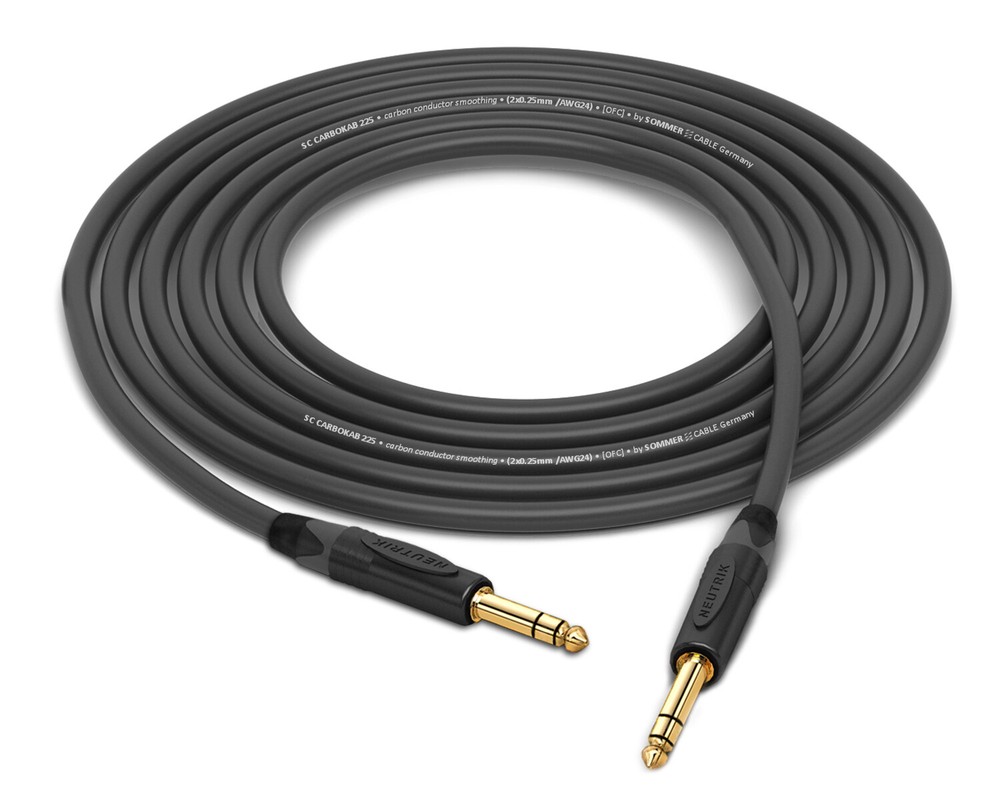 1/4″ TRS Cable | Sommer Carbokab 225 & Neutrik Gold Connectors | 85 Feet