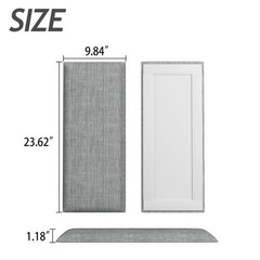 Upholstered Wall Mounted Headboard for Twin in Light Grey, Peel and Stick Wal…