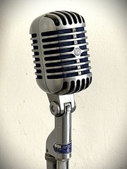Vintage 1950’s Shure 55S Dynamic Microphone, original, working, w/stand & cable