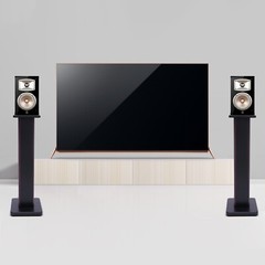 28″ 1 Pair Bookshelf Speaker Stands Surround Sound Home Theater Black Walnut PVC