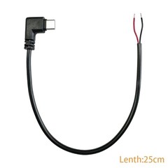 Pcs 2CM 22AWG Right Angle USB Type-C 2 Core 25cm USB Type-C Male Right Angle 5