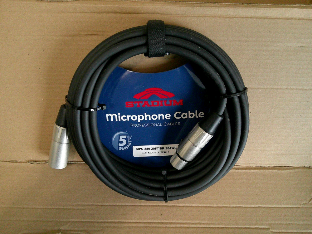 STADIUM 20FT PRO SERIES MIC CABLE, XLR MALE – XLR FEMALE