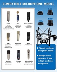 Microphone Shock Mount Universal Mic Holder Spider Recording Mic Shockmount S…
