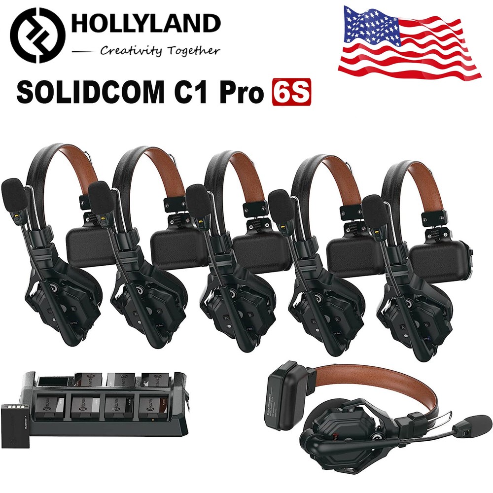 Hollyland Solidcom C1 Pro 6S 1100ft Full-Duplex Wireless Intercom Headset System