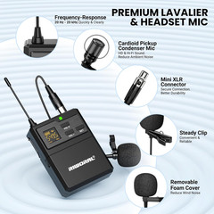 UHF Wireless Lavalier Microphone System-Lavalier & Headset Mics