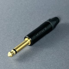 Neutrik NP2X-B Mono 1/4″ (6.35mm) Black / Gold Audio Jack Plug