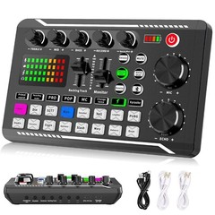 Facmogu F998 Live Sound Card Audio Mixer, Podcast Audio Interface with DJ Mix…